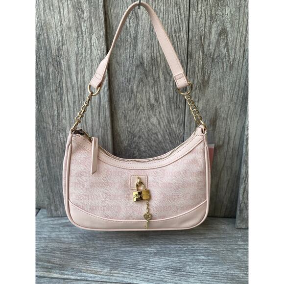 Juicy Couture Pink Lock & Key Shoulder Bag with Gold Chain Strap - Picture 1 of 6